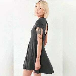 Silence & Noise Silence + Noise Violetta Cupro Mock‎ Neck Mini Dress Size S